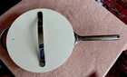 Caraway 4.5 Qt Ceramic Saute Pan With 12 Lid, Cream, Two-piece Set Used. Price: $60.00.