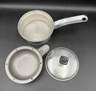 Vintage Mirro Aluminum Single Egg Poacher Pan Made Usa 5121-M With Lid 3 Pc Used. Price: $15.00.