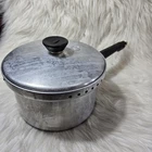 Vintage Mirro #1213M Aluminum Quart Pot W/ Lock Lid Strainer Used. Price: $39.99.