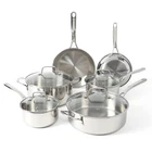 Castelle 10 Piece 18/8 Stainless Steel Induction Safe Pots And Pans Nontoxic Coo New. Price: $192.41.