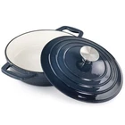 Megachef 2 Quart Round Enameled Cast Iron Braiser Pan In Dark Blue New. Price: $110.78.