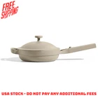 Our Place Mini Always Pan - 8.5" Ceramic W/ Lid & Beechwood Spatula, Steam New. Price: $63.89.