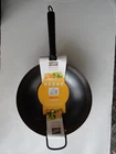 Gibson Home 13" Wok Hammered Heavy Gauge Carbon Steel Flat Bottom Wood Handle New. Price: $25.00.