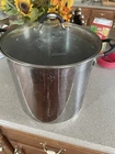 Tramontina Covered Stainless Steel 22 Quart With Lid, Handles Used. Price: $89.00.