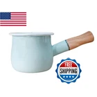 Farcady 0.6QT Mini Enamel Milk Pot Insulated Wooden Handle 2 Pour Spouts Small New. Price: $40.17.