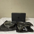Hexclad Hybrid Cookware 5-PC Set W/ Lids 7QT, 1QT Pot & 12 Griddle Pan Used. Price: $214.99.