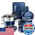 Granitestone 15 Pc Kitchen Pots And Pans Non Stick Cookware Sets New. Price: $174.55.