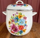 The Pioneer Woman Breezy Blossom Enamel Steel 12 Qt Stock Pot With Lid Used. Price: $55.00.