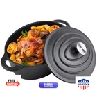 Alathote 5.5 Quart Oval Cast Iron Dutch Oven Pot Lid Safe Up 550 New. Price: $69.86.