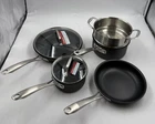 Cuisinart New Pot And Pans Set W/ Lids Induction Hard Anodozied Non Stick. Price: $176.16.