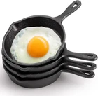 Pack Mini Cast Iron Skillet 4" Small Frying Pans With Double Drip-spouts New. Price: $28.99.