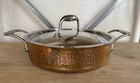 Lagostina Martellata 3 Qt Tri-ply Copper Stainless Saute Pan W/lid Dual Handle Used. Price: $79.98.