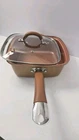 Copper Square Pan 9.5 Inch With Handle Vent Lid Nonstick Multipurpose Used. Price: $17.00.