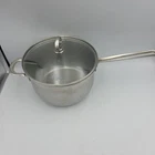 Chantal Stainless Steel Saucepan Pot 4 Qt. Loop Handle Glass Lid SL35-205 Used. Price: $29.99.