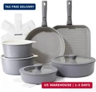 Sensarte 17 Piece Ceramic Pots Pans Set, Nonstick Detachable Handle Cookware New. Price: $123.74.