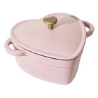 Dutch Oven Cast Enamel Heart Non-stick Pink Champagne 2 Quart Beautiful New. Price: $39.99.