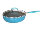 Pioneer Woman 3.5 Qt. Saut Pan W/lid Teal Speckle Enamel-aluminum New. Price: $48.00.