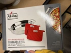 All Clad Stainless Steel 15" Oval Baker With Pot Holders Nib New. Price: $65.00.