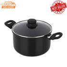 Mainstays 5QT Dutch Oven Non Stick Aluminum Pot With Glass Lid Black New. Price: $21.99.