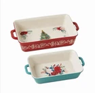 The Pioneer Woman 2 Pc Set Red & Blue Stoneware Baking Dish Casserole Holiday Used. Price: $58.98.
