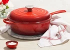 Le Creuset Signature Cast Iron 3.75 Quart Cassadou In Cerise - New. Price: $319.95.