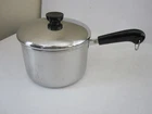 Revere Ware 3 Qt Sauce Pot Stainless Disc Bottom Lid Clinton Ill Usa Used. Price: $21.95.