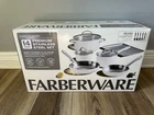 Farberware 14-PIECE Luster Classic Stainless Steel Cookware Set Pots Pans White New. Price: $99.00.