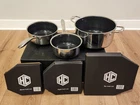 Hexclad Hybrid Nonstick 6 Piece Sauce Pan Pot Cookware Set 2QT 3QT 8QT W/ Lids New. Price: $234.95.