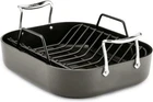All-clad Essentials Hard Anodized Nonstick Roaster With Rack 11" X 14", Black New. Price: $180.29.