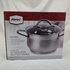 Brand New Parini 4 Quart Stainless Dutch Oven With Tempered Glass Lid. Price: $24.87.