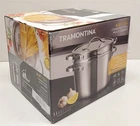 Tramontina 8QT Stainless Steel Tri-ply Base Multicooker Pot W/ Pasta Insert New. Price: $59.99.
