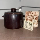 Vintage West Bend Brown Glazed Stoneware Bean Pot Crock With Original Paperwork. Price: $25.00.