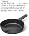 Caraway Cast Iron Skillet- 8 Enameled Pan With 3 Layer Coating New. Price: $73.00.
