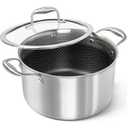 Michelangelo 6 Quart Tri-ply Stainless Steel Stock Pot Nonstick Lid New. Price: $104.99.