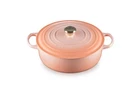 Creuset Enameled Cast Iron Signature Round Wide Oven, 6.75QT., Peche New. Price: $587.18.