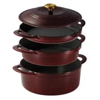 Tramontina 4 Piece Stackable Enamel Cast Iron Cookware Set, Choose Color - New. Price: $100.04.