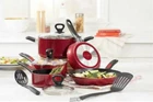 Mirro Get Grip 10-PIECE Non-stick Pots And Pans Cookware Set Red New. Price: $69.99.