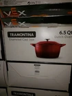 New Tramontina 6.5 Quart Covered Dutch Oven Enameled Cast Iron. Price: $45.99.