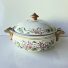 Vtg Fissler Asta Enamelware Dutch Oven Dome Lid Floral Pot Cookware Germany Used. Price: $37.34.