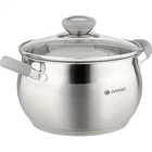 Daniks Modern 3 Quart Stainless Steel Stock Pot With Glass Lid, Tri-ply Botto... New. Price: $40.30.