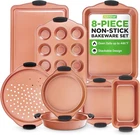 Nutrichef 8 Piece Baking Pans Set - Copper (open Box). Price: $23.99.