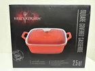 Hells Kitchen White Ceramic Bakeware Square Covered Casserole Cooking Dish New. Price: $18.00.