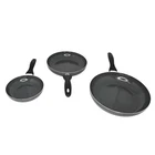 Imusa Ceramic Nonstick Frying Pan Set, 3-PIECE 7 9 & 11 Gray Aluminum Skil New. Price: $62.81.