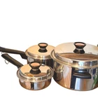 Vintage Duncan Hines Cookware Set Stainless Steel Pots Pans 6 Pc Made Usa Used. Price: $70.00.