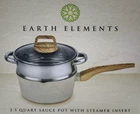 Earth Elements 2.5 Quart Sauce Pot W/ Steamer Insert Cream, Gray Speckle EE20S01 New. Price: $44.45.