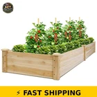 Costway Wooden Vegetable Raised Garden Bed With 2 Planting Compartments New. Price: $105.99.
