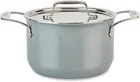 All-clad Fusiontec Ceramic Soup Pot 4 Quart Induction Oven Broiler Platinum New. Price: $329.63.