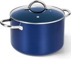 Michelangelo 10 Quart Stock With Lid, Non Toxic Cooking Pot, Ceramic Soup New. Price: $91.42.