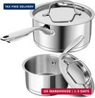 Michelangelo Stainless Steel Saucepan Set With Lids, Tri-ply Bottom New. Price: $57.34.