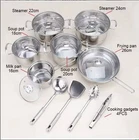 Mainstays MS15-042-994-02 Stainless Steel Kitchen Cookware Set 18 Piece New. Price: $47.00.
